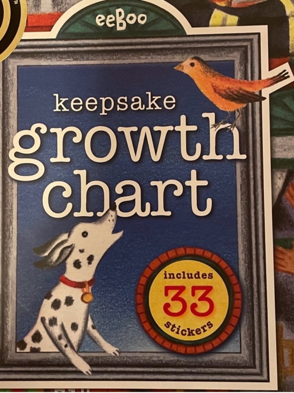 Brand New eeBoo Keepsake Fire Truck Growth Chart with stickers - Picture 4 of 6